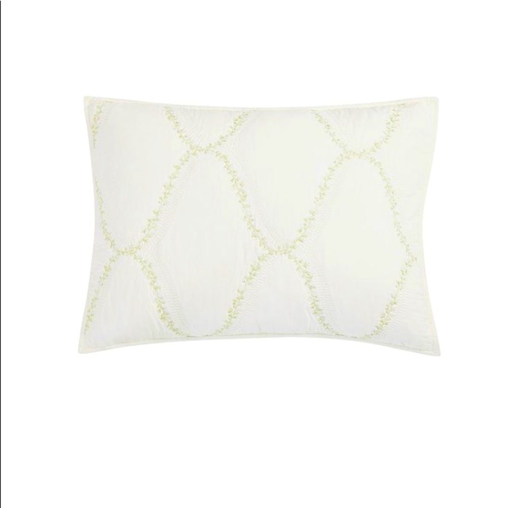 *Floral Embroidered Geo King Sham, 20" X 32"